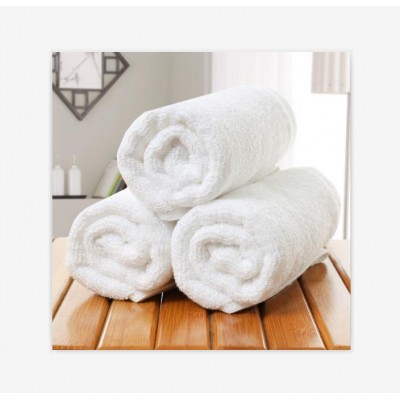 wholesale white color 100G cotton customized  hotel bath towel